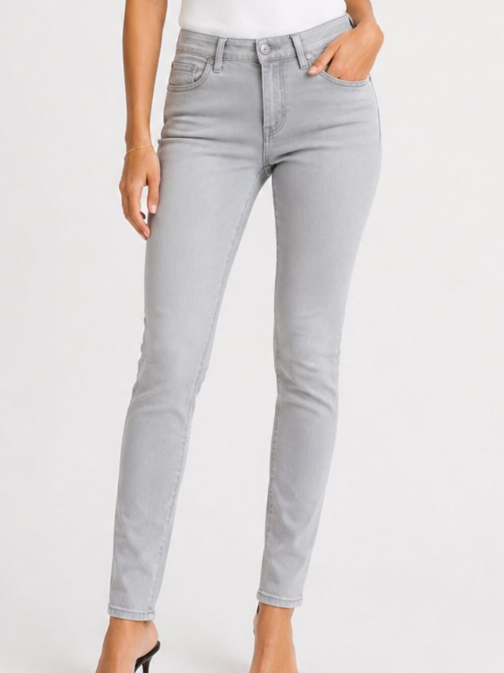 BUFFALO Daily Mid Rise Stretch Skinny Ankle Grazer Gray Pants 6